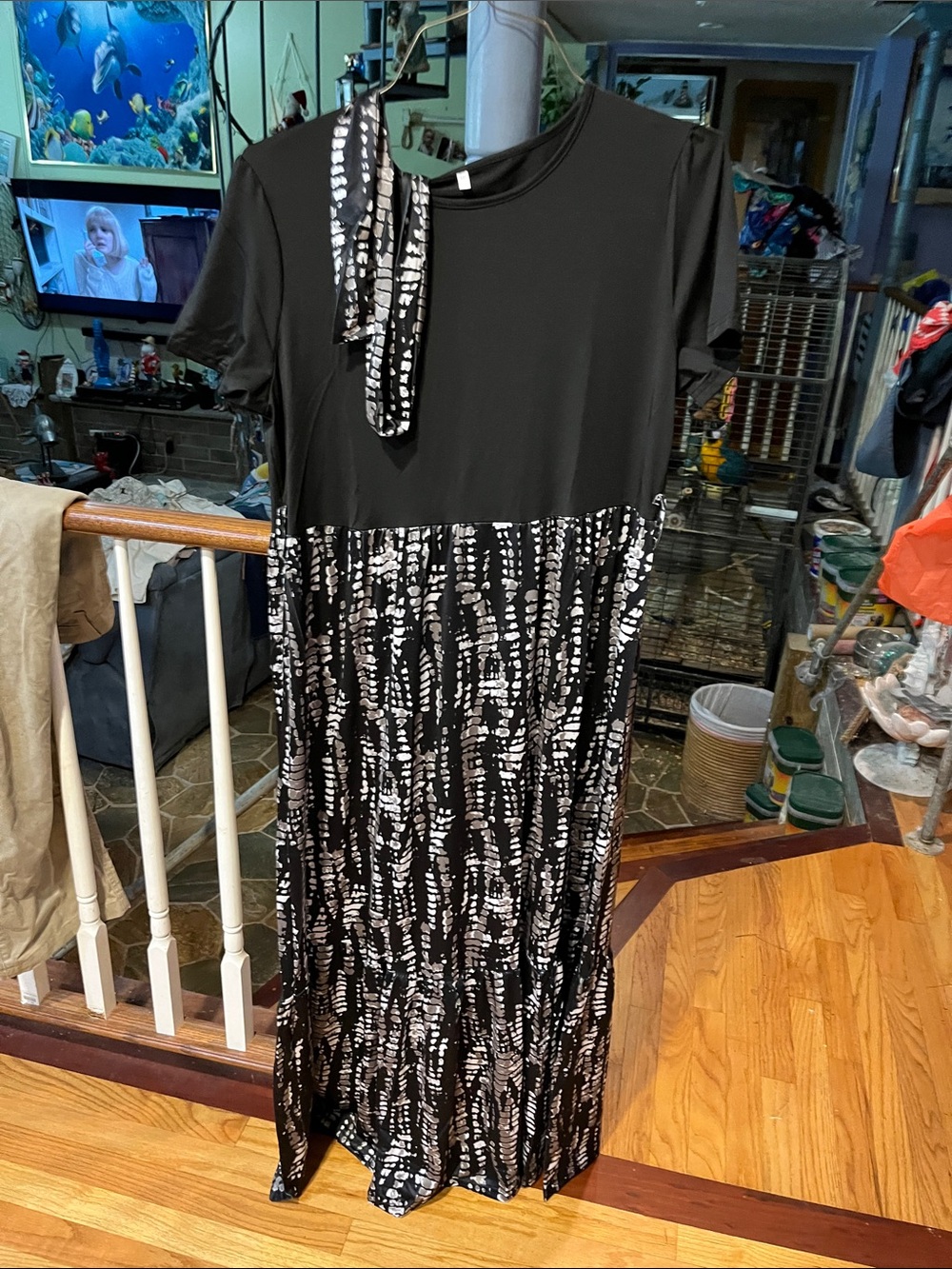 Black & White Patterned Women's Dress